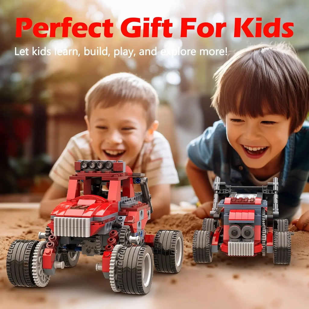 Beginner STEM Building Kit-Build Your Own Monster Truck & More, 8-in-1 Electronics Projects for Kid 6+, Educational DIY Activity